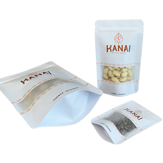 河北米粒-客户定制Logo白牛皮纸开窗食品包装袋厂家直销