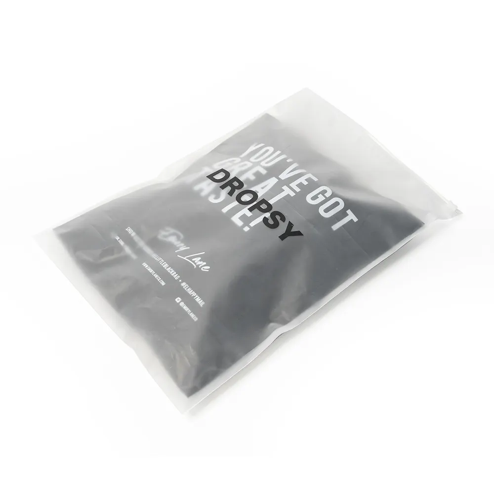 2025 Hot Matte Biodegradable Packaging Custom Cloth Clear Slider Zip Lock Bags Matte Plastic Shipping Frosted Zipper Bags
