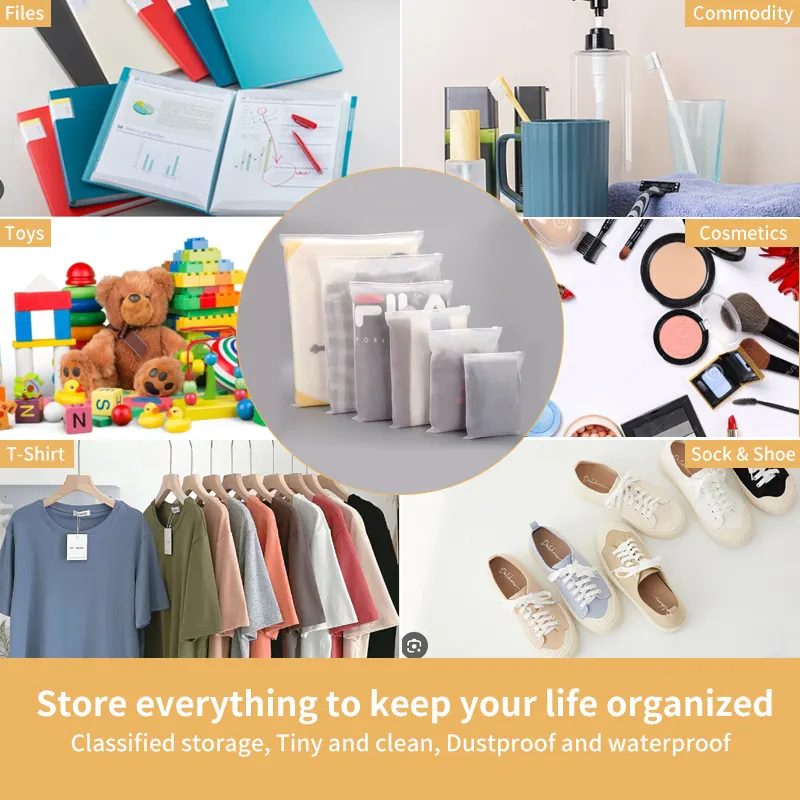 2025 Hot Matte Biodegradable Packaging Custom Cloth Clear Slider Zip Lock Bags Matte Plastic Shipping Frosted Zipper Bags