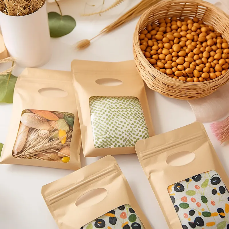 ziplock bags wholesale Sealed against moisture packaging bag kraft paper packaging for cashew nuts