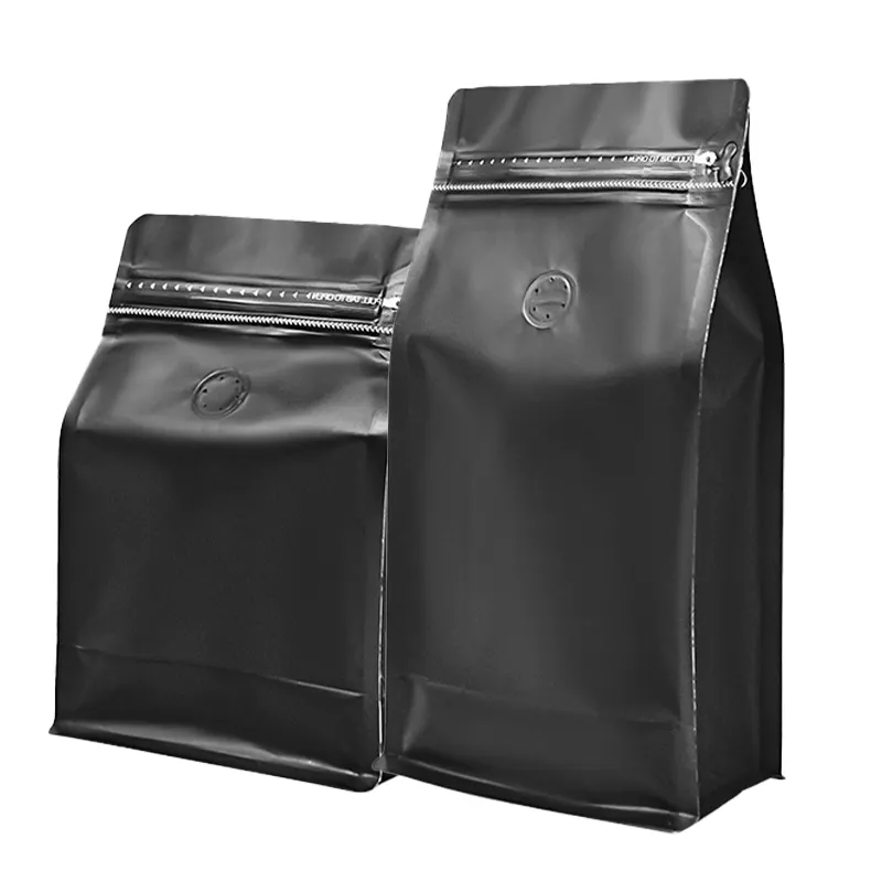 河北米粒-自封袋批发平底咖啡豆包装袋250g 500g 1kg可生物降解带阀咖啡豆袋