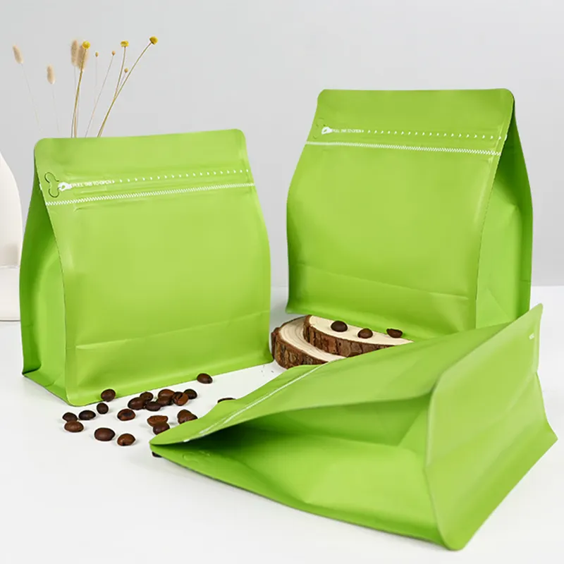 250g 500g coffee pouch bags coffee packaging flat bottom Matt Plastic Aluminum Foil zipper coffee bag