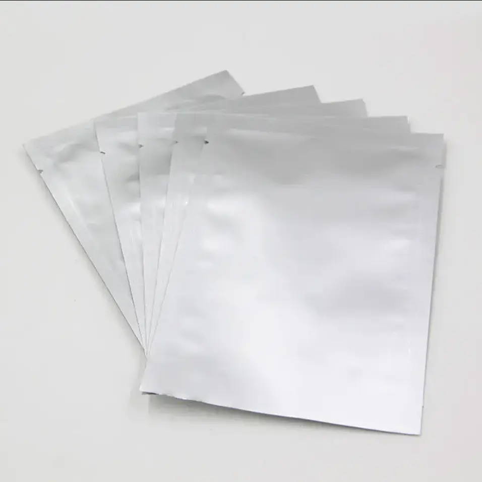 Silver Food Grade Autoclave Vacuum Heat Sealable Plain Aluminum Foil Mylar Bag Open Top Packing Bulk Food Storage Retort Pouch