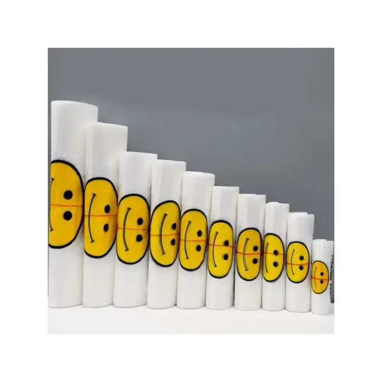 Thank You Bags Custom Plastic Shopping T Shirt Plastic Bag With Logos Vest Smiley Face Bag