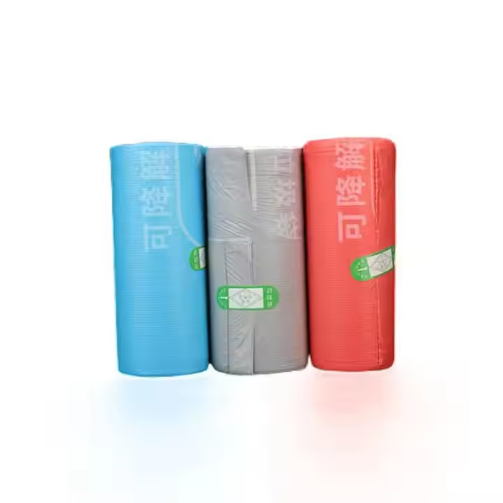 Multicolor Degradable Flat Mouth Rubbish Bags Roll for Home Office Use Environmentally Safe Garbage Liners