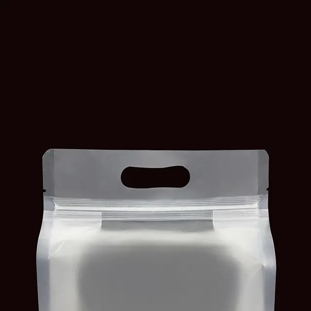 Food Grade Wholesale Flat Bottom Pouch Zipper Top With Handle for Food Packaging Bag