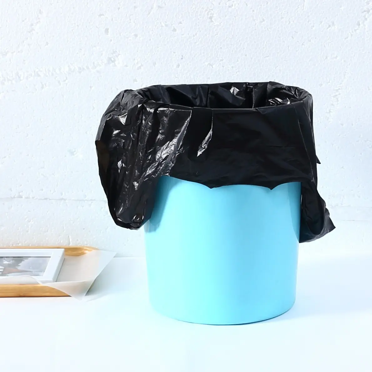 High Capacity Garbage Plastic Bags Rubbish Sacks Customizable Vest Carrier Black Bags Shopping Bag With Own Logo