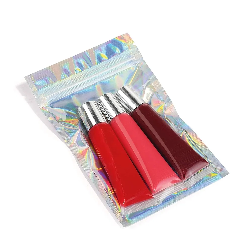 Wholesale Customize logo Printing rainbow Holographic Mylar Bags for Clothing Packaging Bags,candy bag,