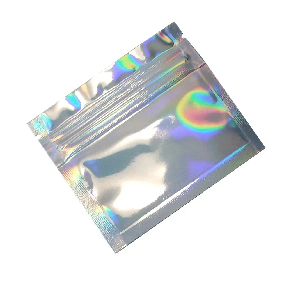 Wholesale Customize logo Printing rainbow Holographic Mylar Bags for Clothing Packaging Bags,candy bag,