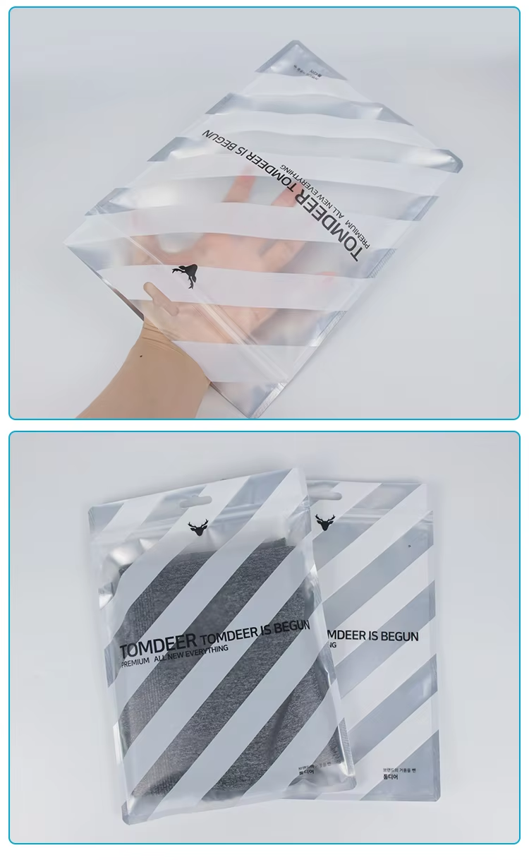 Personalised Printed logo Frosted Zip Lock Matte Tshirts Garment Luxury Recycled Clothing Zipper Packaging Bag