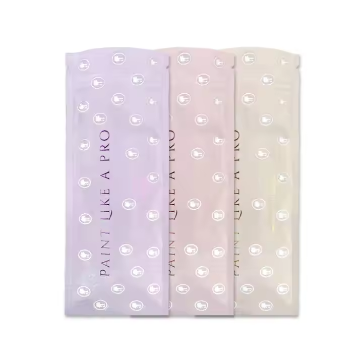 Custom Logo Printed Small Mylar Bag 3 Side Seal Ziplock Pouches for Cosmetic Packing