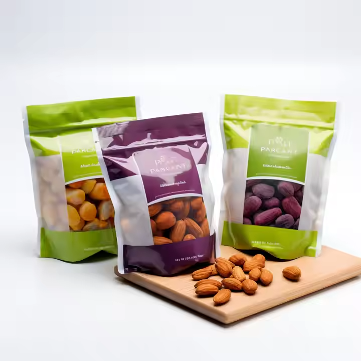 Zipper Candy Coffee Printed Clear Frosted Stand up Ziplock Dried Aluminum Custom Plastic Pouch Packaging Food Packing Bag