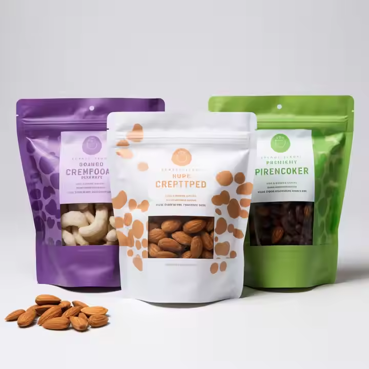 Zipper Candy Coffee Printed Clear Frosted Stand up Ziplock Dried Aluminum Custom Plastic Pouch Packaging Food Packing Bag