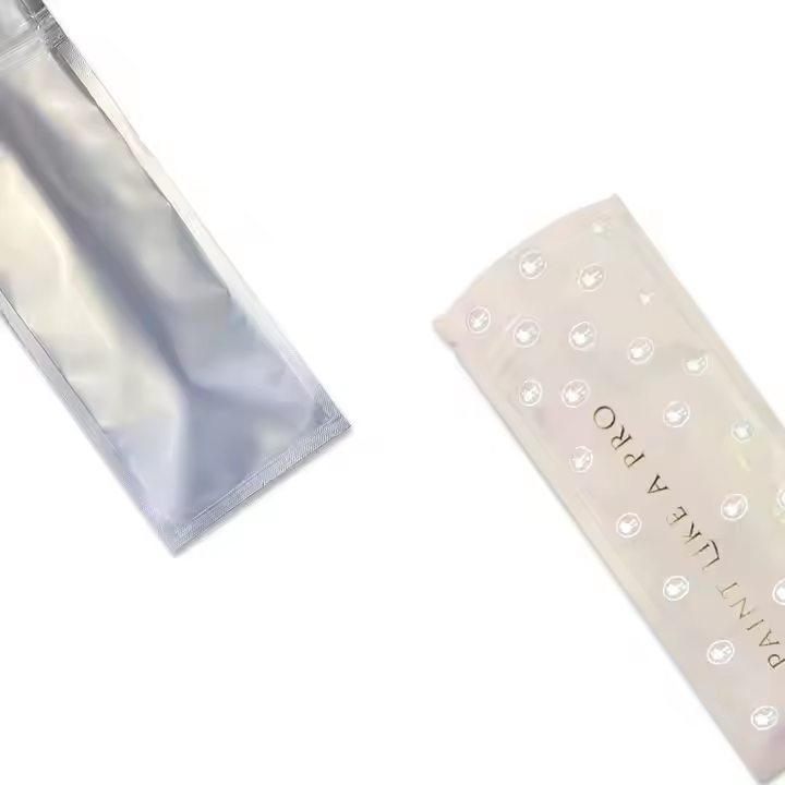 Custom Logo Printed Small Mylar Bag 3 Side Seal Ziplock Pouches for Cosmetic Packing