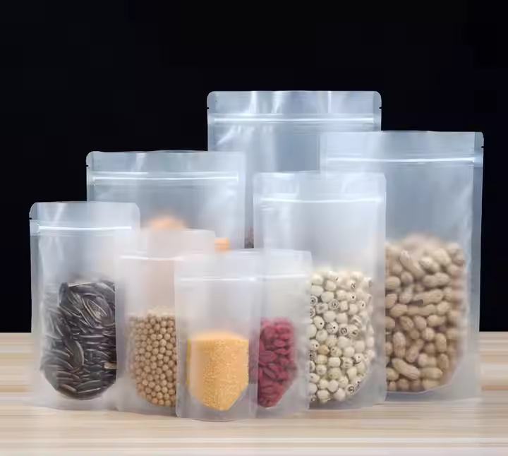 Hebeimili-Customized Resealable Transparent clear Stand up Zip Lock Plastic Bags for Food