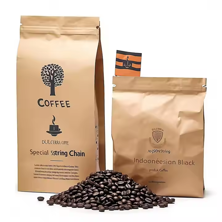 Hebeimili-9*14cm Waterproof Zipper Sealed Resealable Zip Lock Food Grade Ziplock Stand up Pouch Brown Kraft Paper Bag With Window