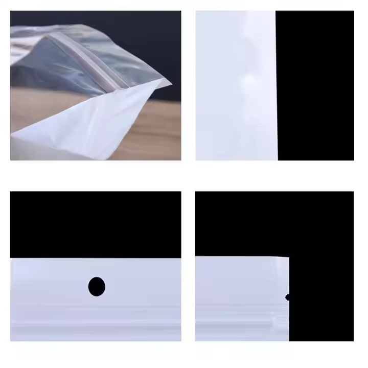 White transparent self-sealing zipper plastic retail packaging multi-bag zipper lock bag with hanging hole packaging