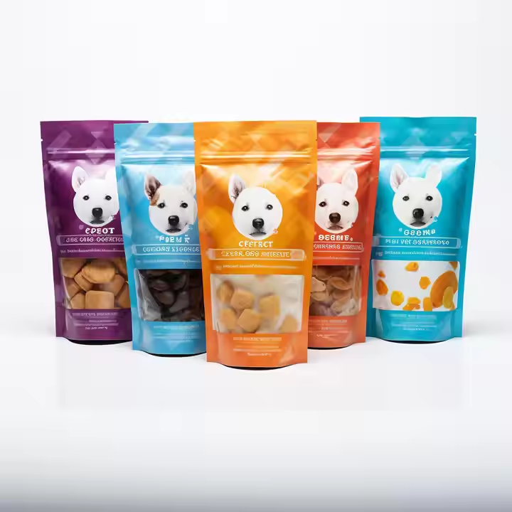 Hebeimili-Treat Dog Training Stand up Pouch Design Mylar Plastic Side Gusset Flat Bottom Hold Travel Cat Food Pet Feed Packaging Bag