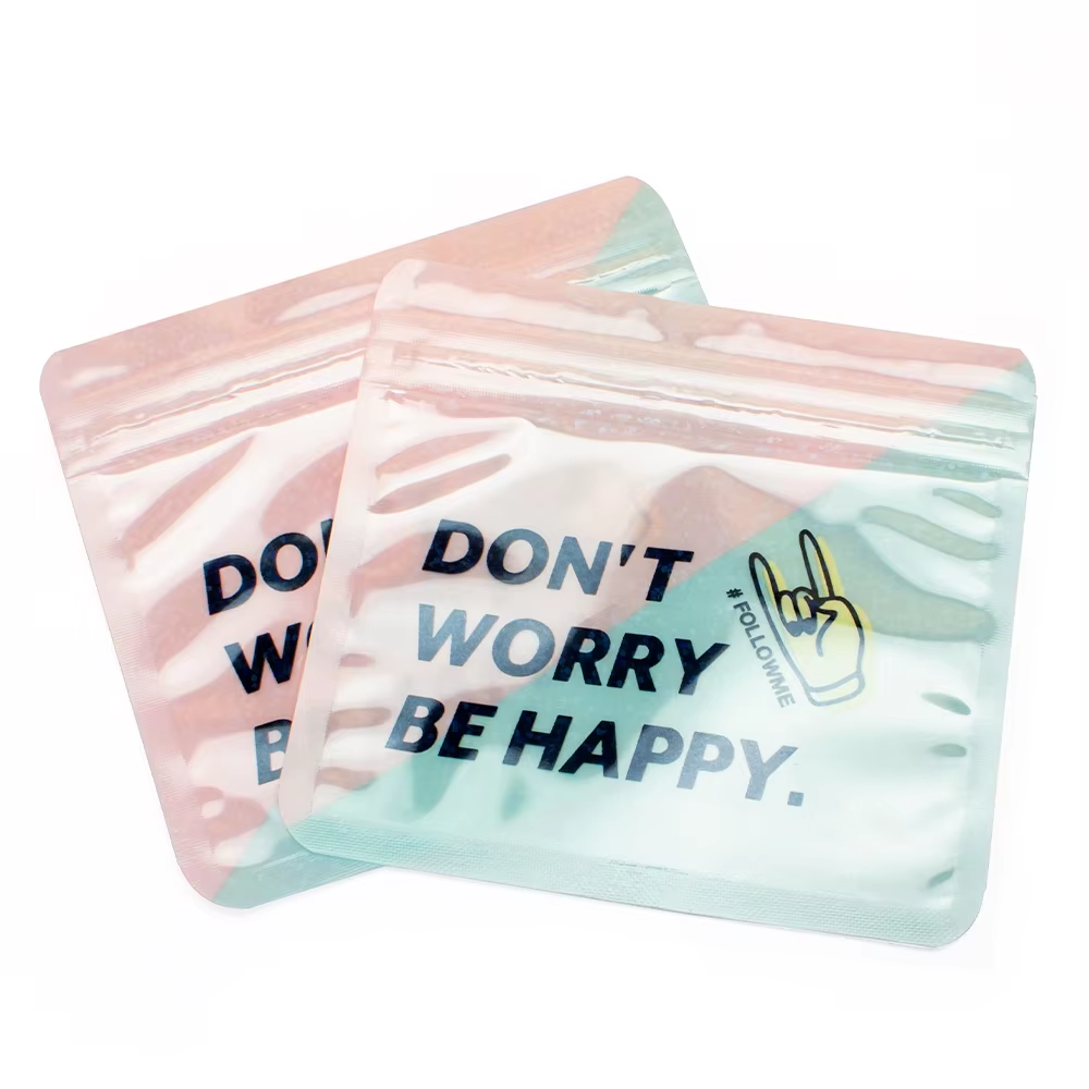 Hebeimili-Wholesale shiny transparent zipper plastic bags glossy three-sided sealed bags