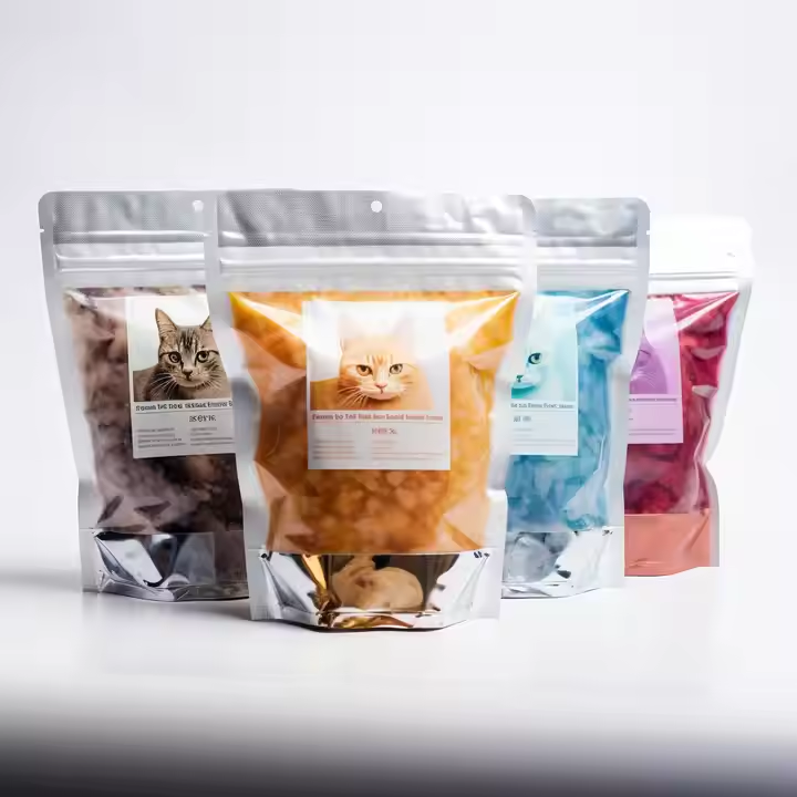 Hebeimili-Treat Dog Training Stand up Pouch Design Mylar Plastic Side Gusset Flat Bottom Hold Travel Cat Food Pet Feed Packaging Bag