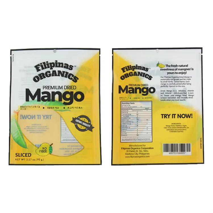 Hebeimili-Eco Custom Resealable Fruit Food Zip Packaging Laminate Vacuum mango Frozen Bags