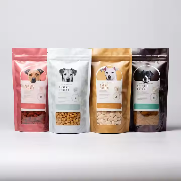 Hebeimili-Treat Dog Training Stand up Pouch Design Mylar Plastic Side Gusset Flat Bottom Hold Travel Cat Food Pet Feed Packaging Bag