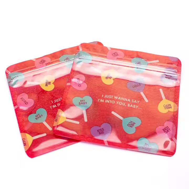 Hebeimili-Wholesale shiny transparent zipper plastic bags glossy three-sided sealed bags