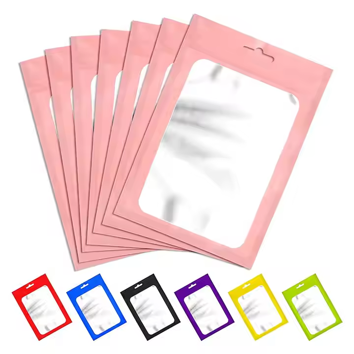 Hebeimili-Mylar Bags with Clear Window Resealable Foil Pouch Bag Odorless Storage for Food Self Sealing Folienbeutel